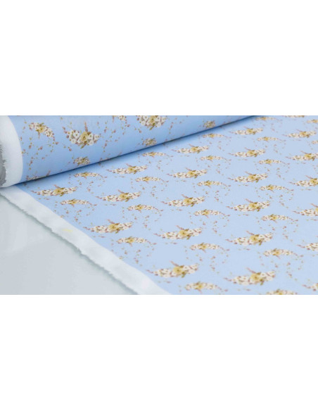 Stretch Celeste Flor Van Gogh - Imagen 1