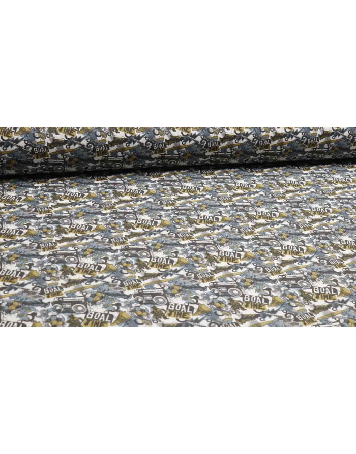 Algodón Goal Time White Aguamarina - Imagen 1