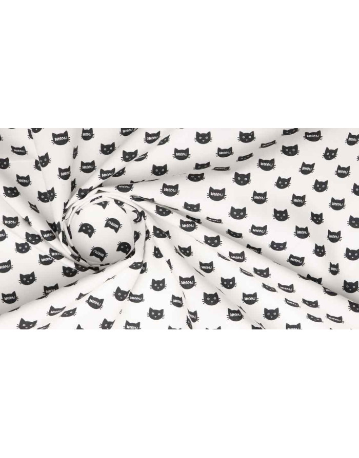 Algodón Gatos Black White - Imagen 3