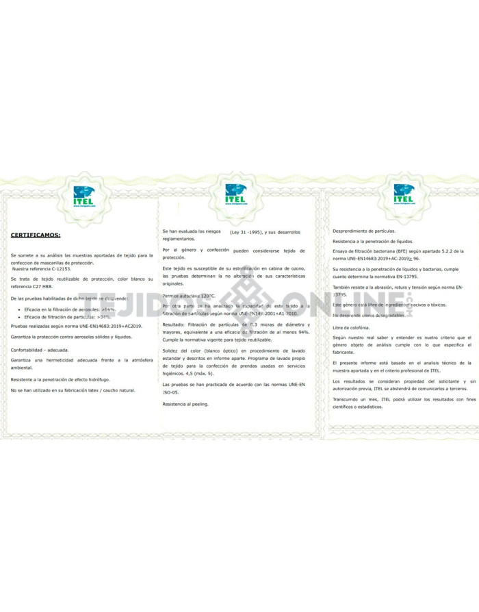 Tejido Hidrófugo - Imagen 4