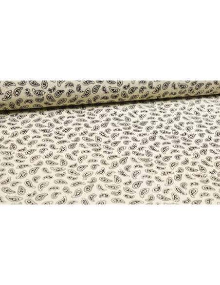 Popelín Algodón Beige Cachemiras Popelín Algodón Beige Cachemiras