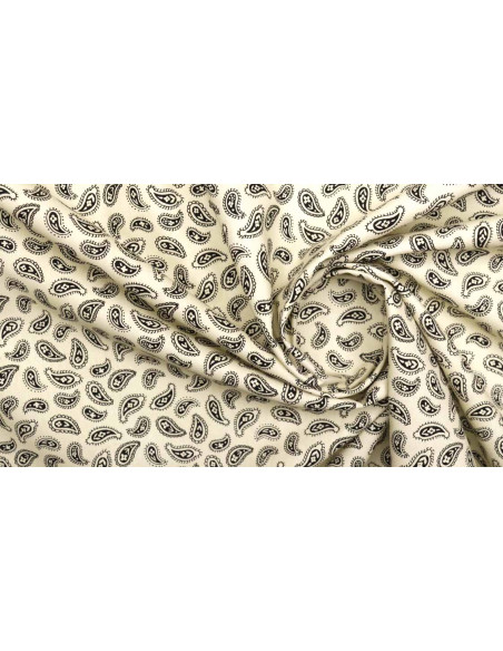 Popelín Algodón Beige Cachemiras Popelín Algodón Beige Cachemiras