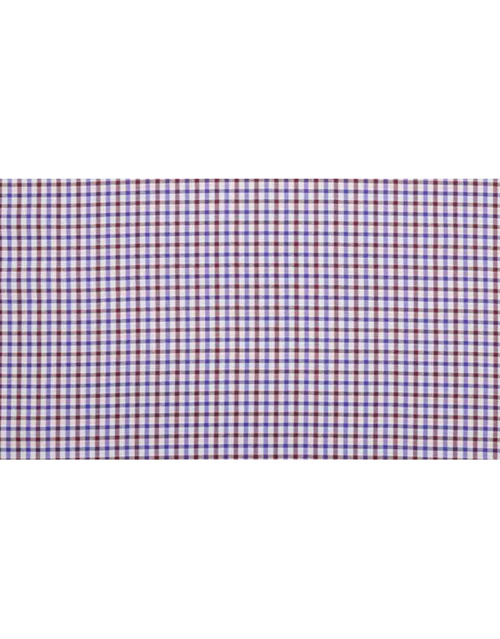 Algodón Cuadros Azul Burdeos - Imagen 3