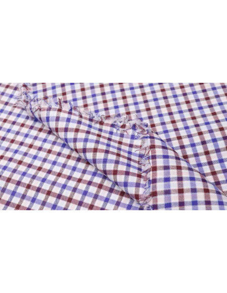 Algodón Cuadros Azul Burdeos - Imagen 4