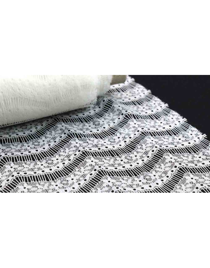Encaje Caido Blanco Roto Ondas