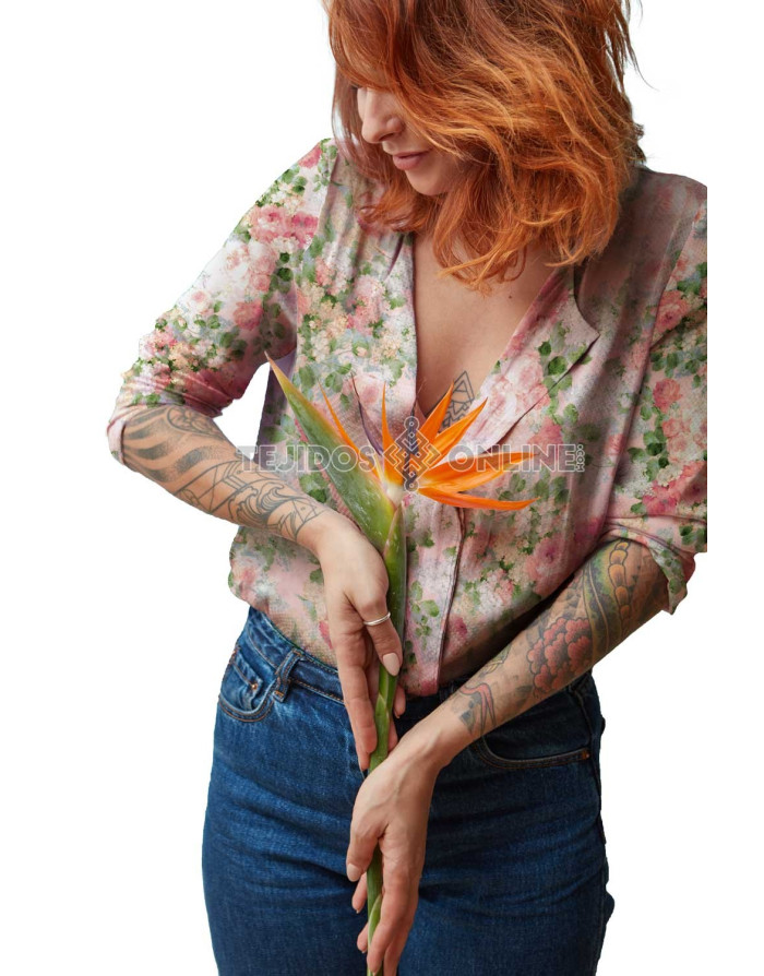 Gasa Flocada Rosa Eva