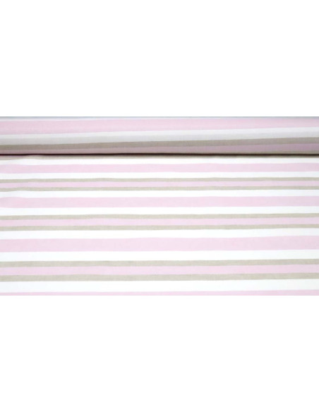 Tela de Lino Rayas Rosa - Imagen 1