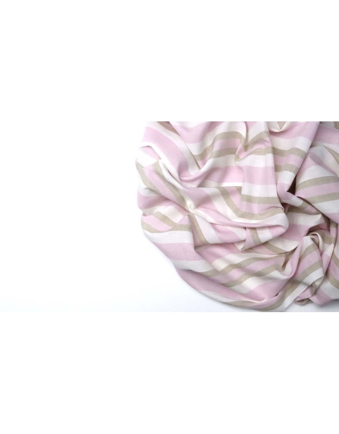 Tela de Lino Rayas Rosa - Imagen 3