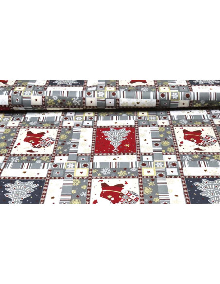 Navidad PatchWork Gris Noel