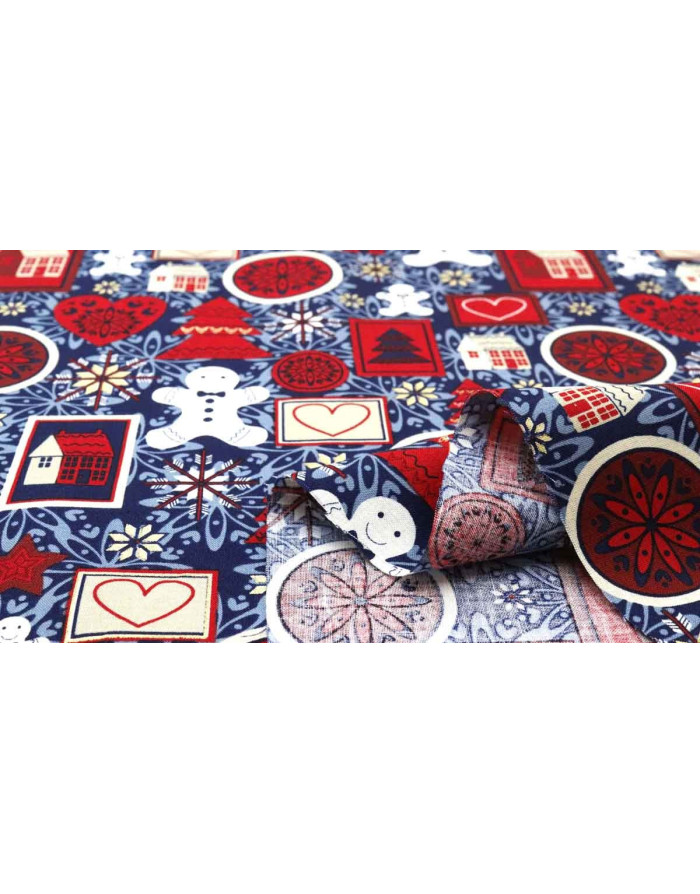 Navidad PatchWork Azul Bolas