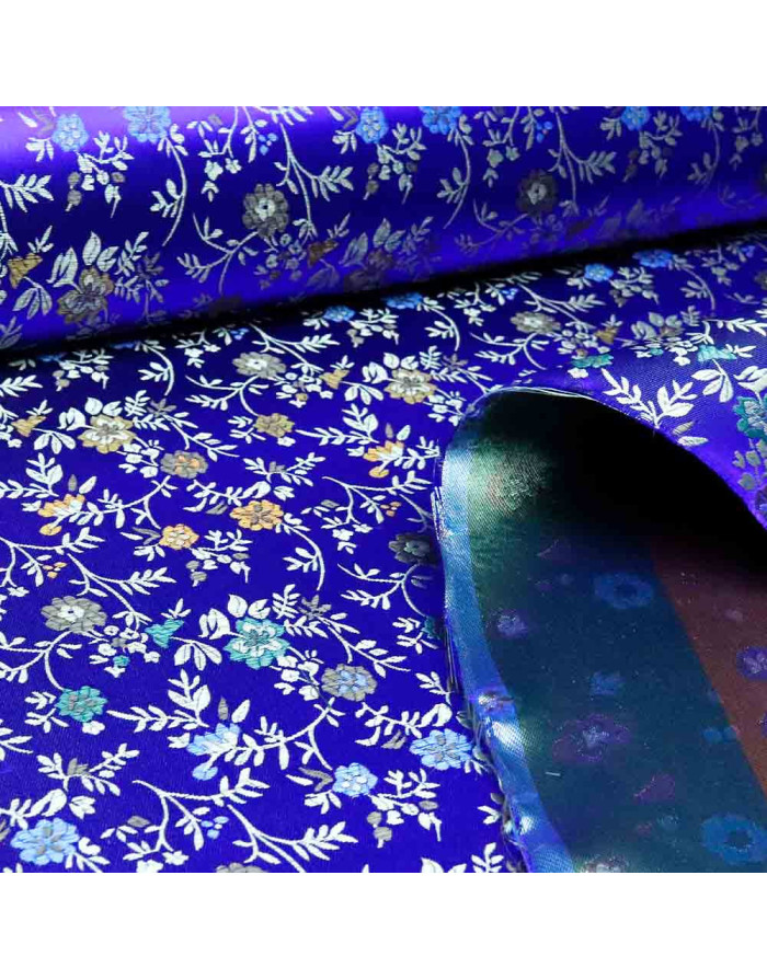 Jacquard Oriental Flor Azulino