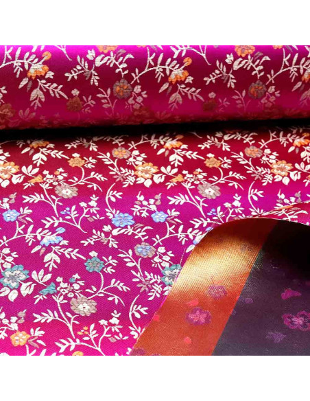 Jacquard Oriental Flor Fucsia - Imagen 2