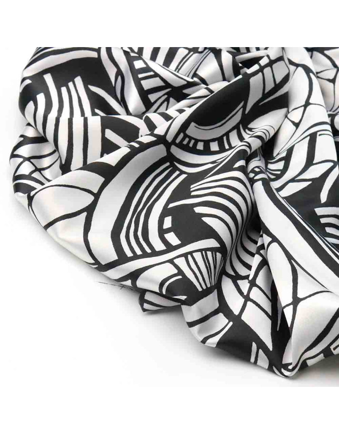 Seda Raso Negra Dibujos