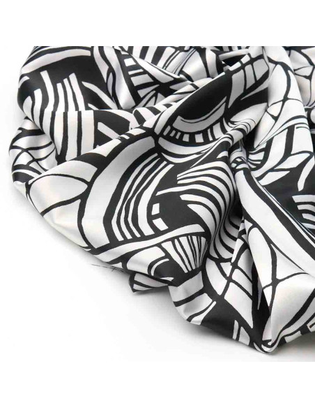 Seda Raso Negra Dibujos