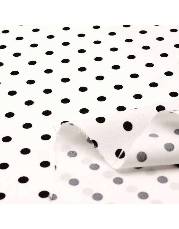 Tela Blanca Lunar Negro Lenteja