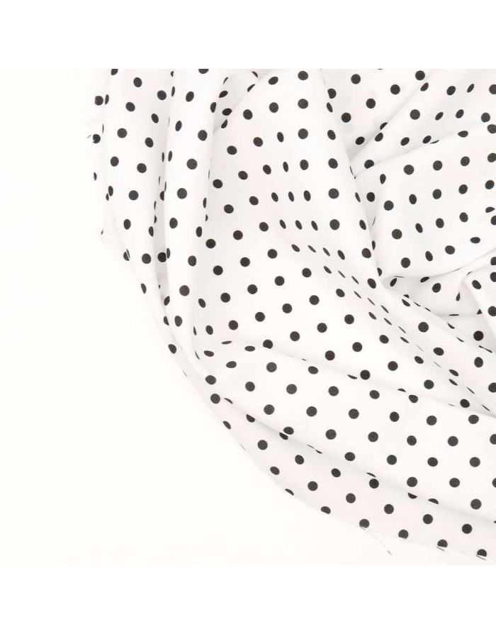 Tela Blanca Lunar Negro Lenteja