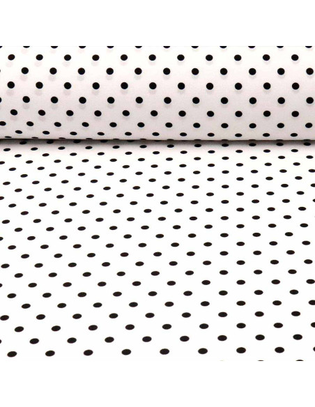 Tela Blanca Lunar Negro Lenteja