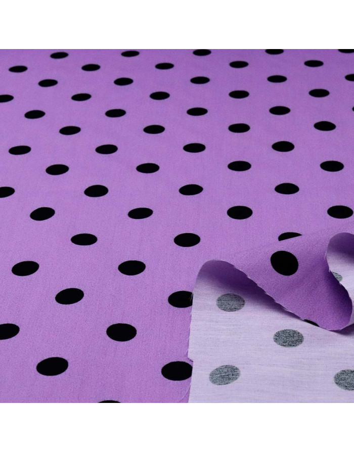 Popelín Malva Lunar Negro Céntimo - Imagen 2