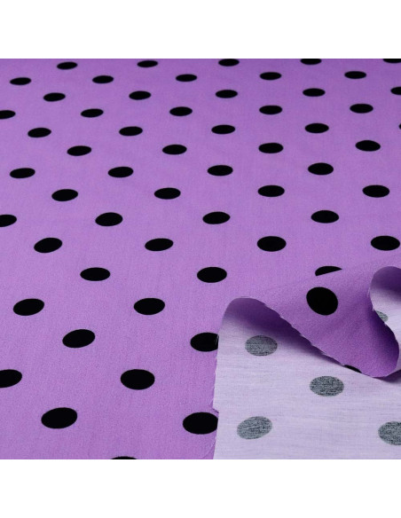 Popelín Malva Lunar Negro Céntimo - Imagen 2