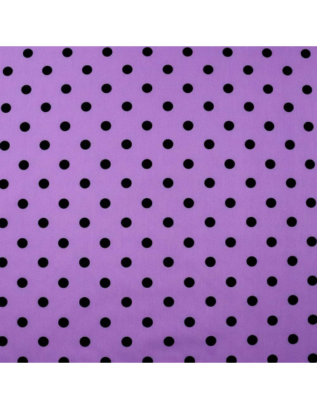 Popelín Malva Lunar Negro Céntimo - Imagen 3