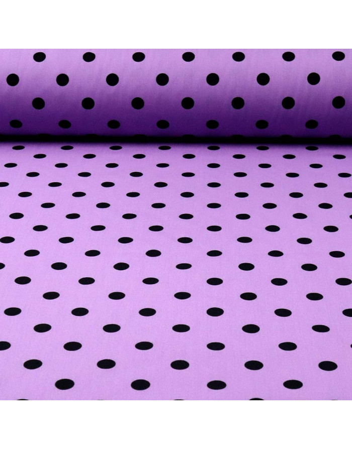 Popelín Malva Lunar Negro Céntimo - Imagen 1