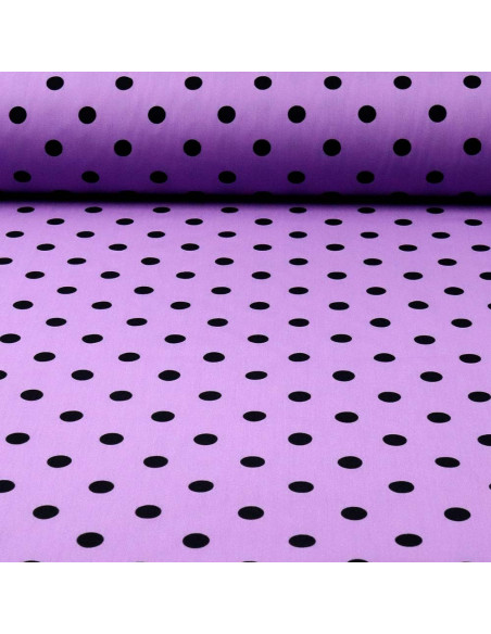 Popelín Malva Lunar Negro Céntimo - Imagen 1