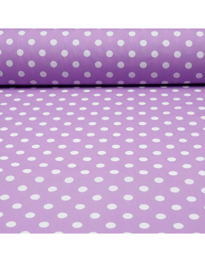 Popelín Malva Lunar Blanco Céntimo - Imagen 1