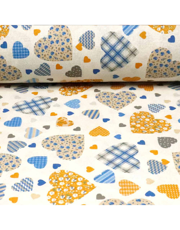 Loneta de Corazones PatchWork - Imagen 1