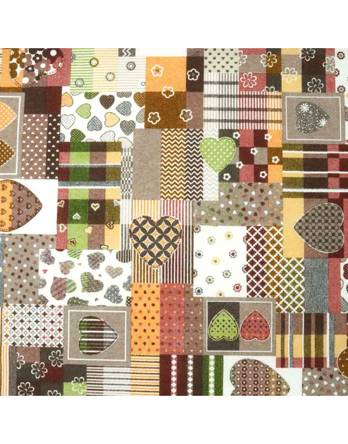 Tela de Patchwork Corazón Kaki - Imagen 3