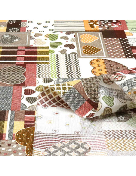 Tela de Patchwork Corazón Kaki - Imagen 2