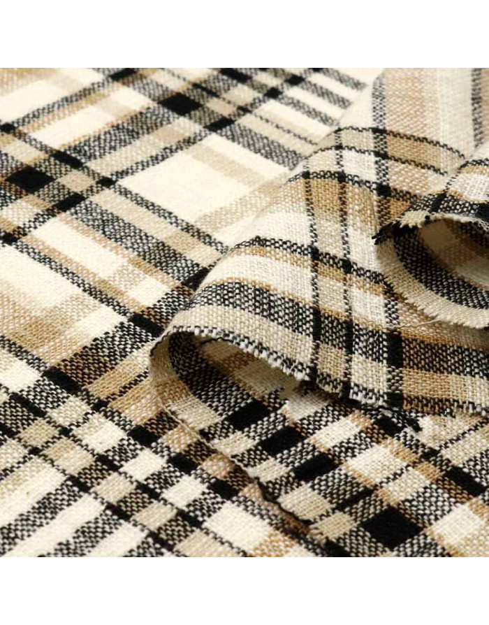 Lino Escocés Beige Negro