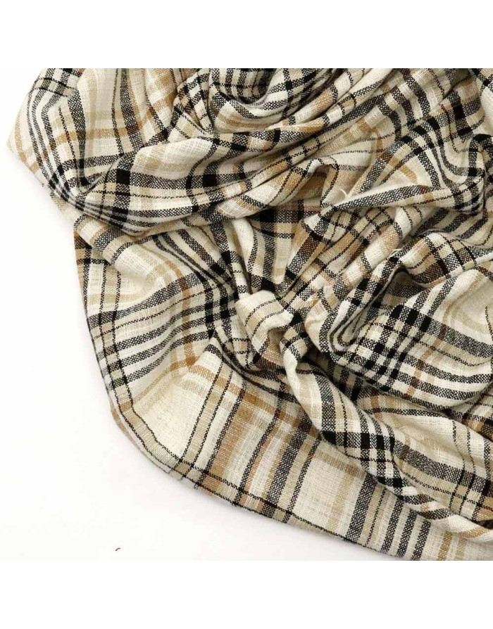 Lino Escocés Beige Negro