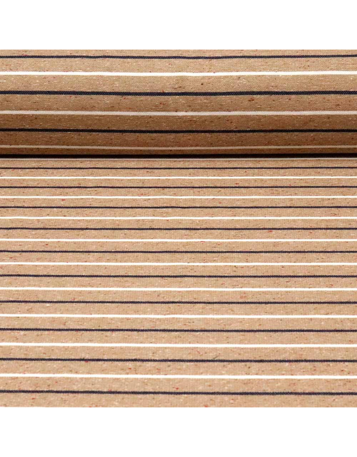 Tela Cheviot Camel Rayas - Imagen 1