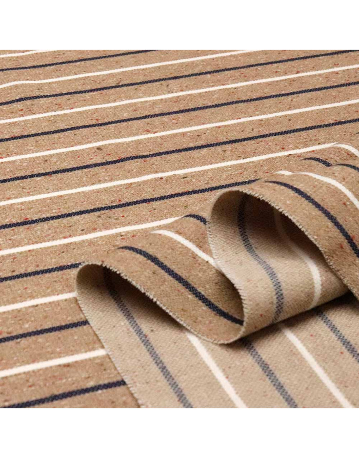 Tela Cheviot Camel Rayas - Imagen 2
