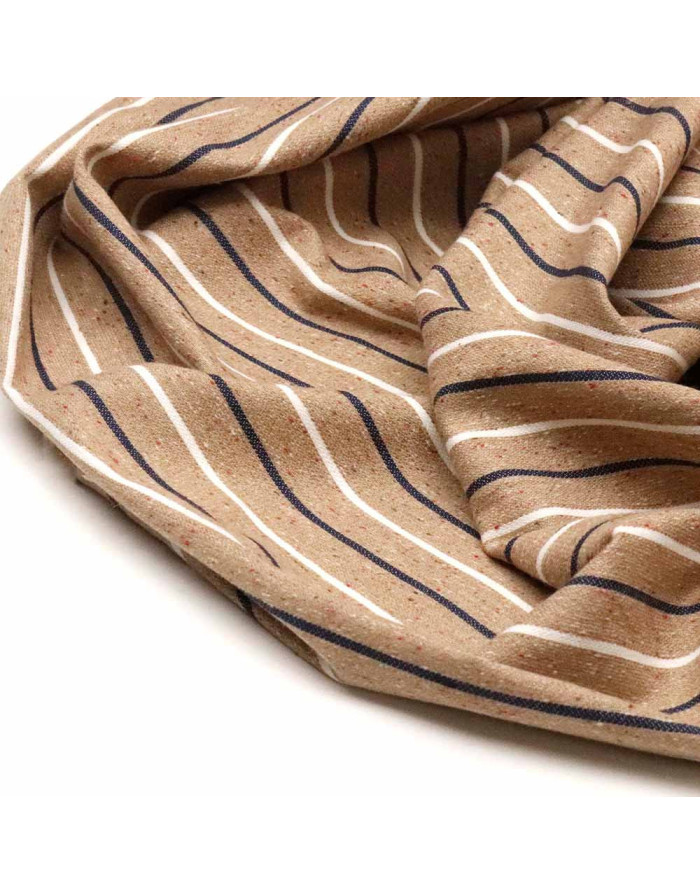 Tela Cheviot Camel Rayas - Imagen 3