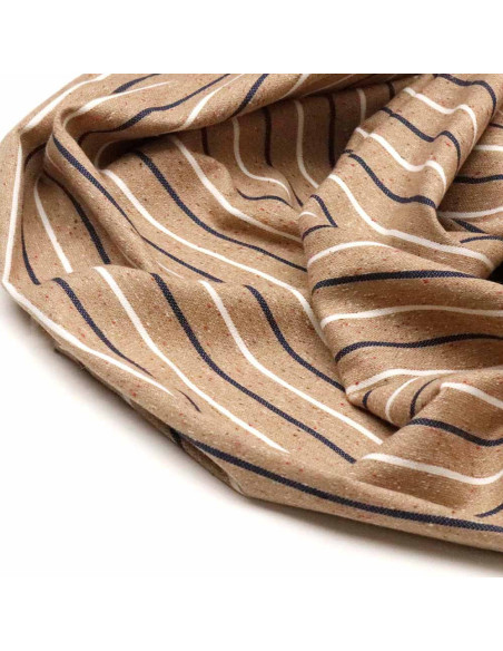 Tela Cheviot Camel Rayas - Imagen 3