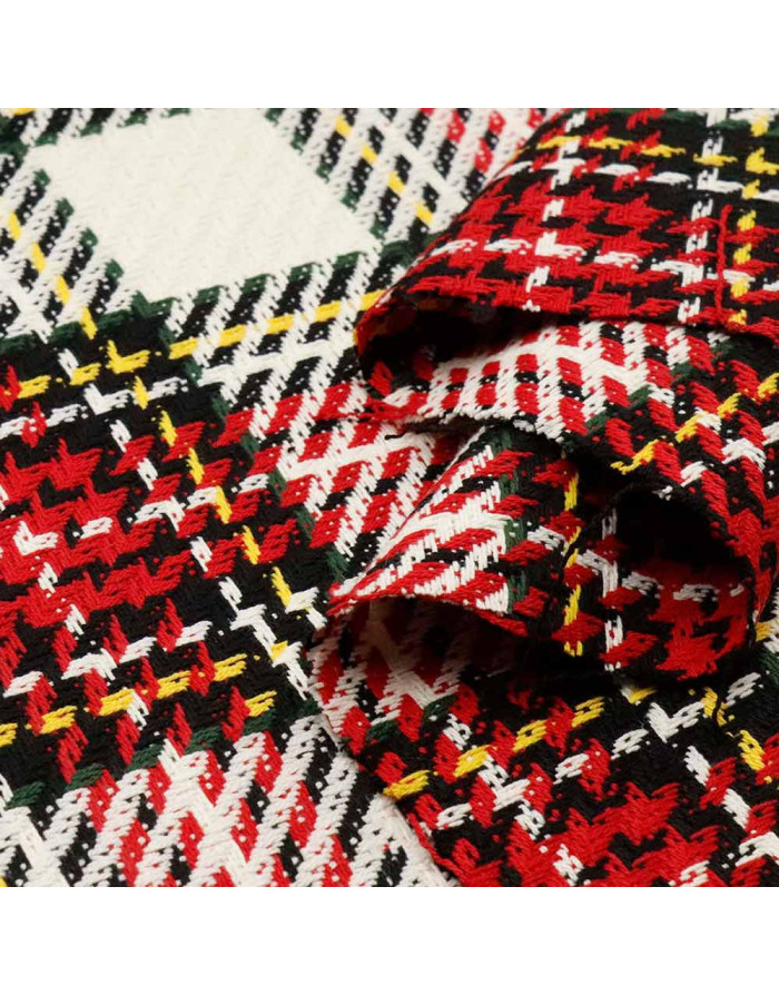 Lana Escoces Blanca Roja