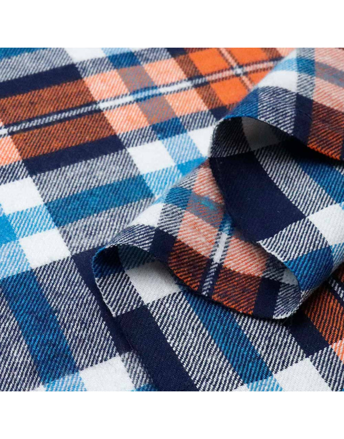 Lana Fina Cuadros Naranjas