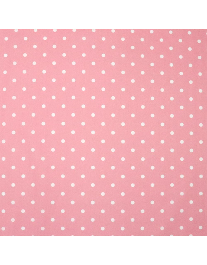 Popelín Rosa Lunar Blanco Lenteja - Imagen 3