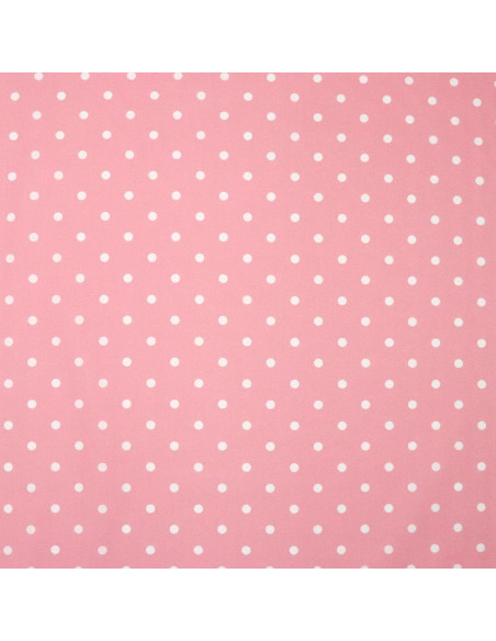 Popelín Rosa Lunar Blanco Lenteja - Imagen 3