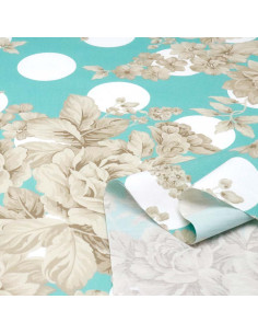 Popelin Verde Agua Flor Julia 2