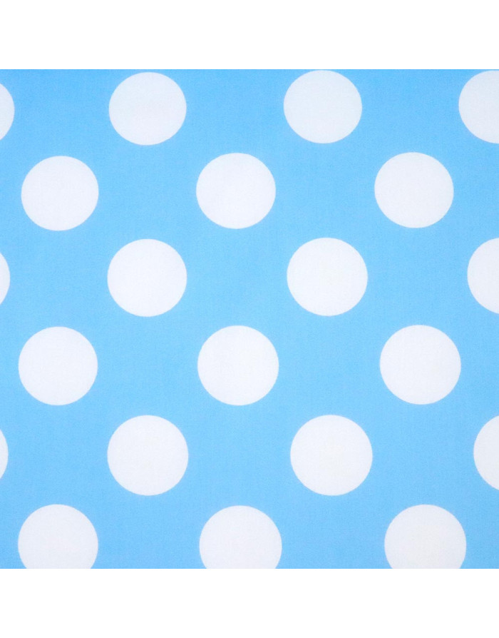 Popelín Celeste Galleta Blanca