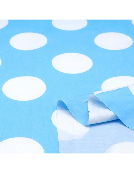 Popelín Celeste Galleta Blanca Popelín Celeste Galleta Blanca