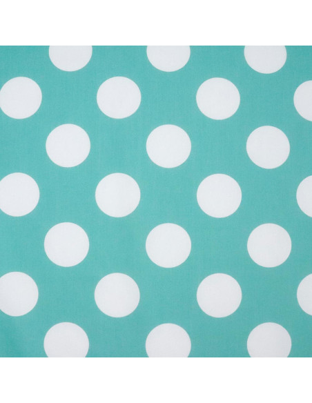 Popelín Verde Agua Galleta Blanca