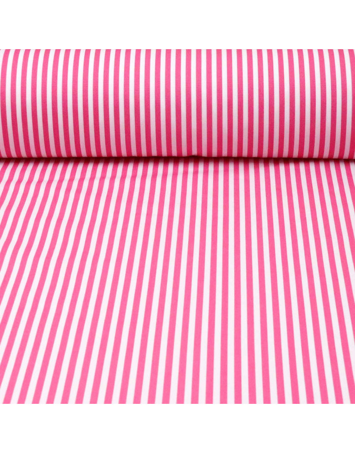 Popelín Rayas Rosa Fucsia Fina - Imagen 1
