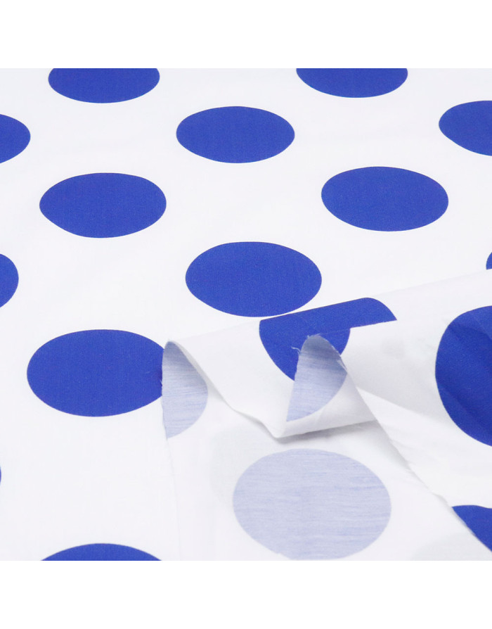 Popelín Blanco Galleta Azulino - Imagen 3