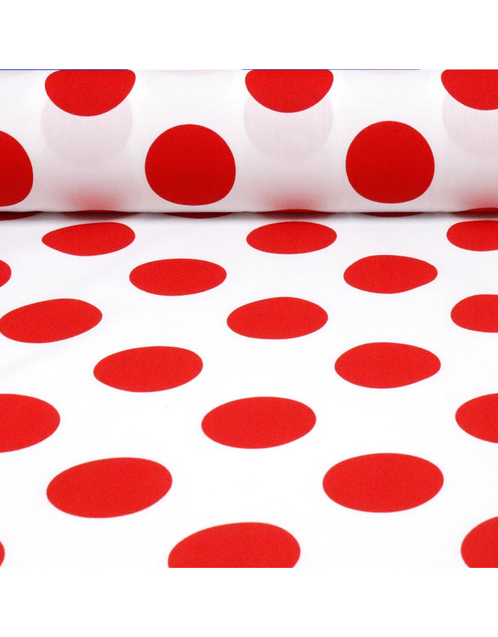 Popelín Blanco Galleta Roja - Imagen 1