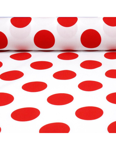 Popelín Blanco Galleta Roja - Imagen 1