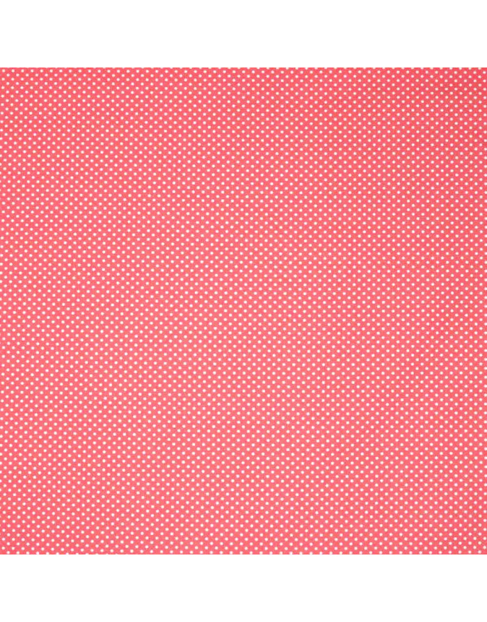 Popelín Coral Lunar Blanco Alfiler