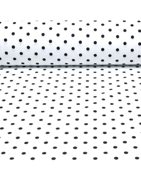 Popelin Blanco Lunar Negro Lenteja Popelin Blanco Lunar Negro Lenteja